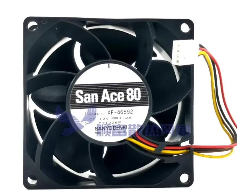 

SANYO DENKI XF-46592 DC 12V 1.20A 80X80X38mm 4-Wire Server Cooling Fan