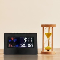 Voice Control Digital Weather Clock TEMP Humidity With Backlight Weather Forecst 12/24H Electronic LCD Clock With USB Cable