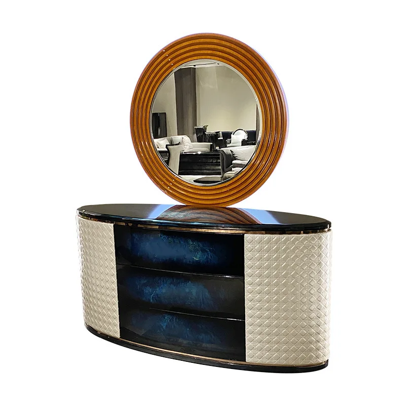 Modern simple porch cabinet with drawers dresser household wood light luxury