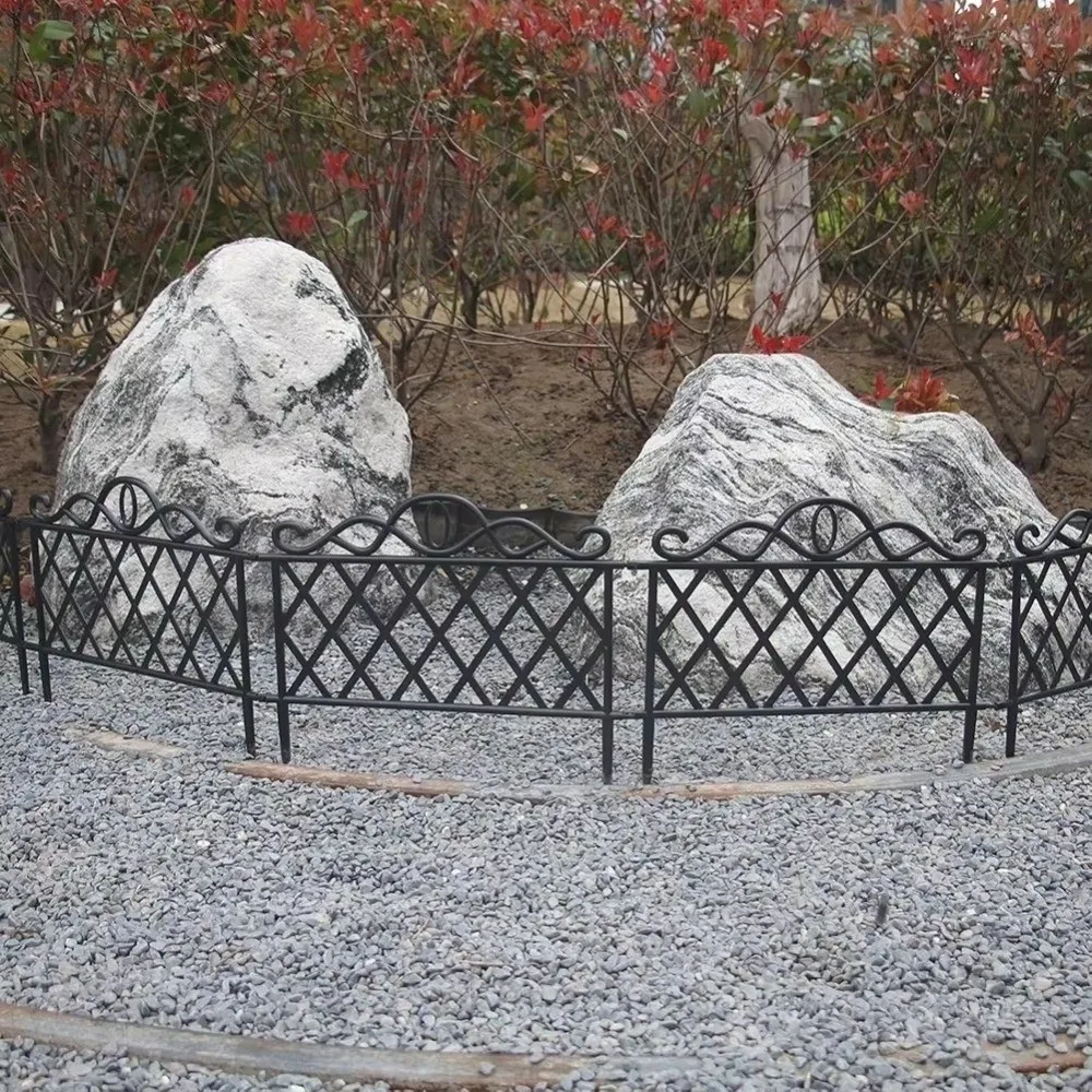 3PCS New Plastic Garden Fence Splicable European Style Landscape Fence Detachable Decorative Lawn Edging Flower Bed