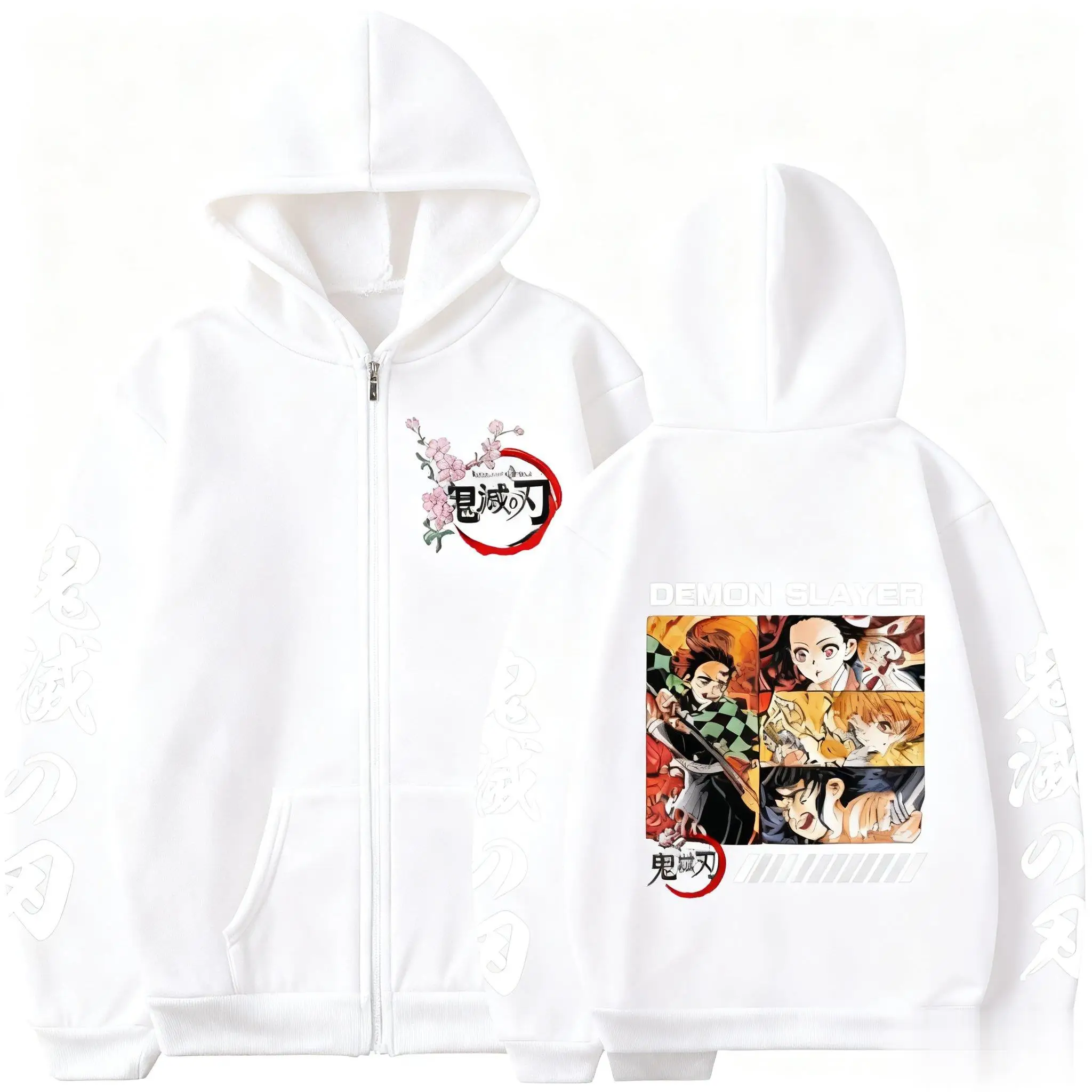 للجنسين المتضخم زمم سترة هوديي أنيمي شيطان القاتل بلوزة كاجوال الرجال النساء طويلة الأكمام الشارع الشهير البلوز الخريف جديد