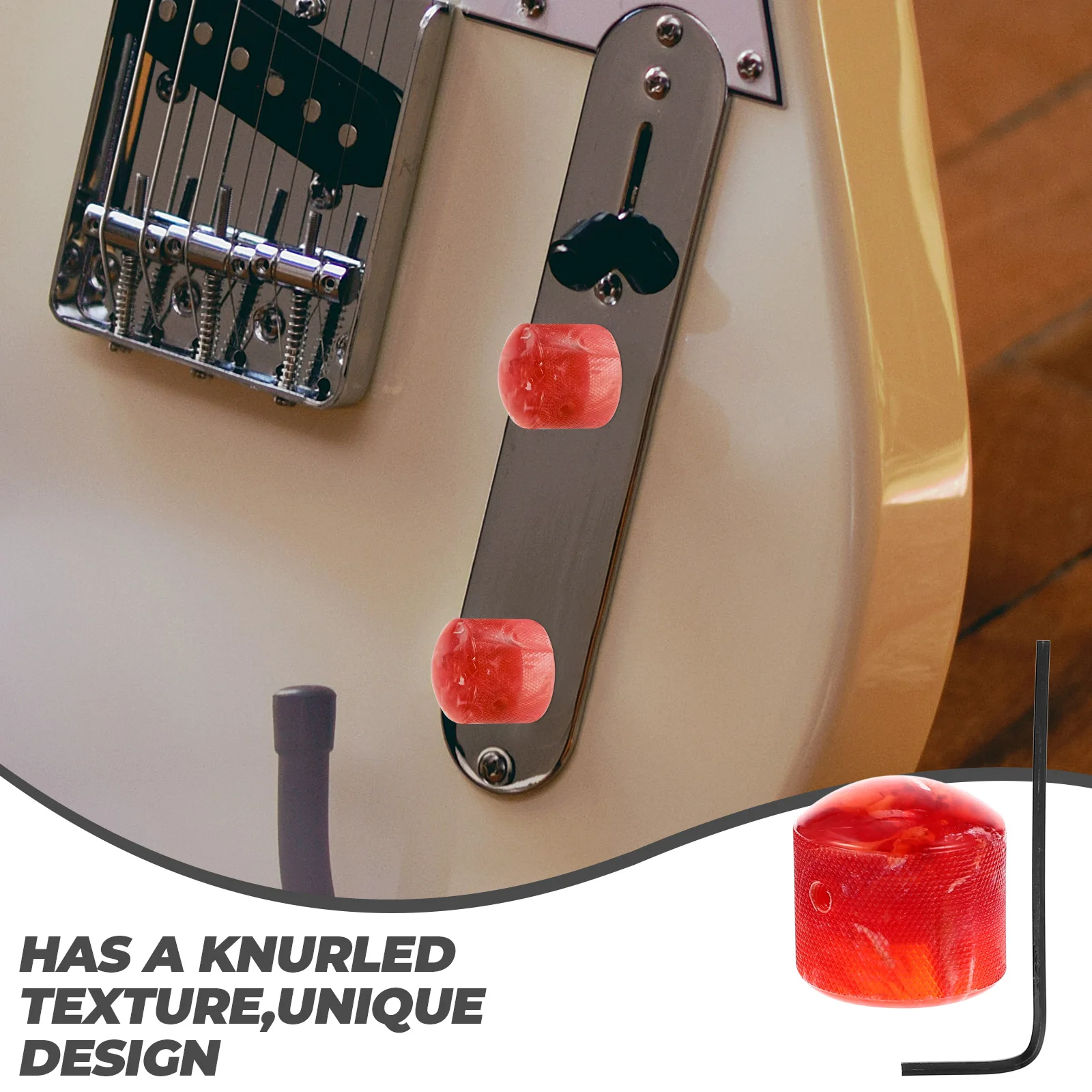 

1Set Volume Tone Control Knob for Electric Guitar Plastic Potentiometer Knob Easy Install Replacement Part Compatible with Most