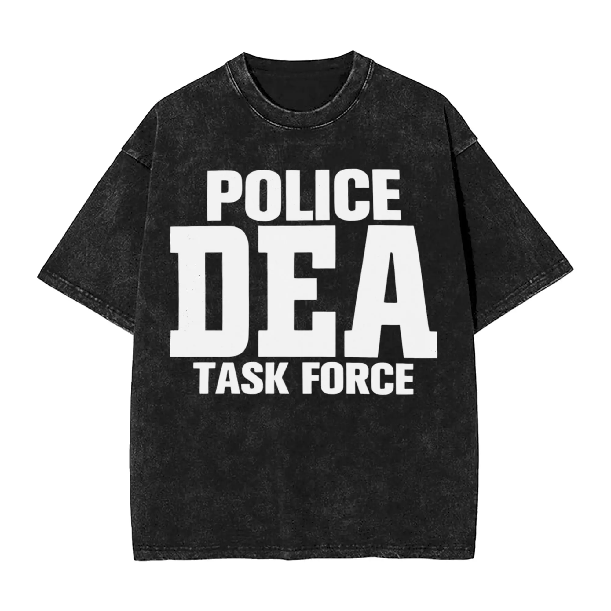 DEA US Federals Interdiction Agency Police Fans T Shirts Washed 100% Cotton Oversize T-Shirts  Novelty Tops Streetwear Tops Tees
