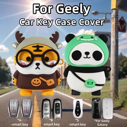 For Geely Coolray X6 geometry c Emgrand Global kulrey Hawk GX7 okavango Cute Tiger Dinosaur Panda Car Key Covers Accessories