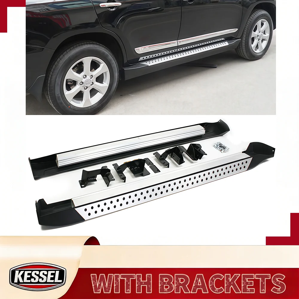 

2Pcs Aluminum Running Boards Fixed Nerf Bars Side Steps with Brackets Fit for Toyota RAV4 2009 2010 2011 2012