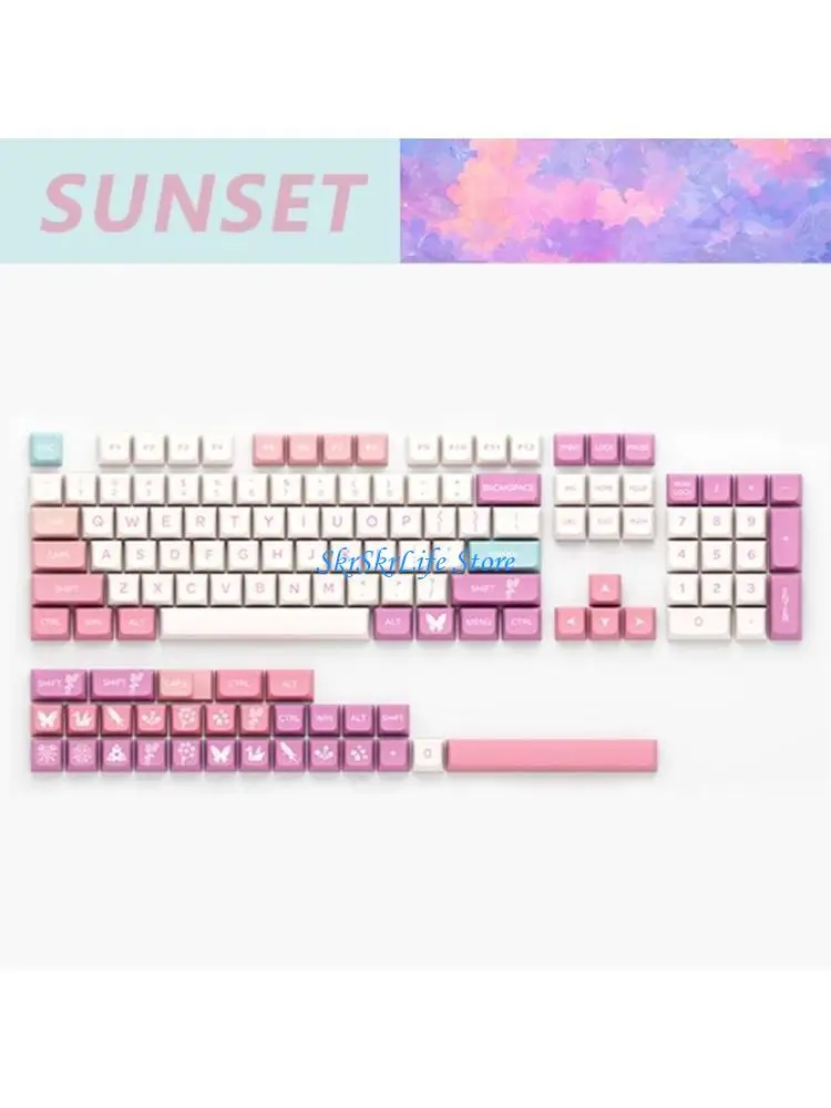 

E65e pbt xda profile Capcap Pink Sunset 134 Клавицы для игровых механических клавиатур MX-Switches Dye Sub Diy клавиатурой