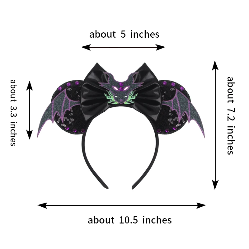 1 Buah Ikat Kepala Pribadi Halloween Elemen Kelelawar Ikat Kepala Pesta Bertema Liburan Busur Payet Hadiah Sempurna untuk Aksesori Rambut Anak Perempuan