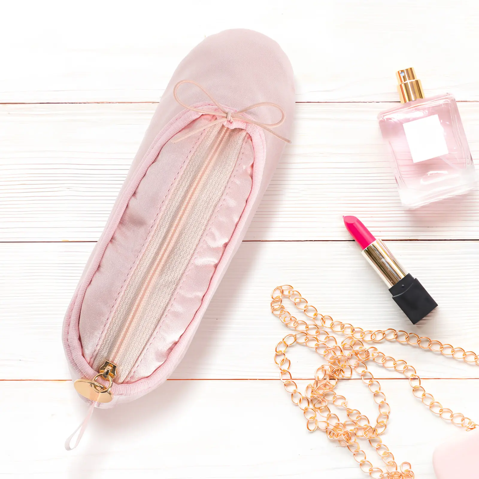 Stylish Ballet Slipper Pen Pouch Large Capacity Portable Organizer for Dance Class Rehearsal Performance Makeup Brushes Pencils