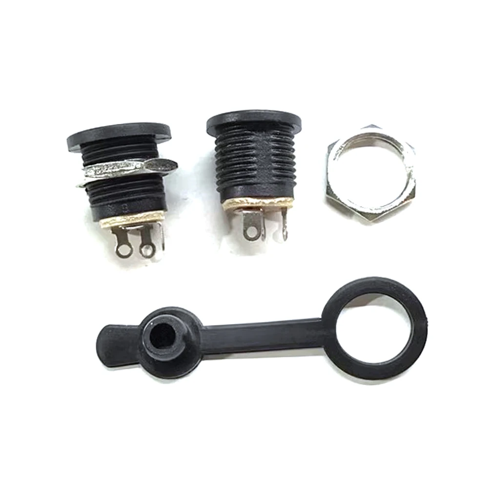 5Pcs DC Power Jack Socket 12V Connector 5.5*2.1mm Male Female DC Plug Socket Nut Panel Mount Adapter Charging Connector