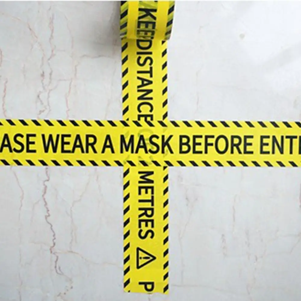 Black Character Warning Tape 4.8CM*25M DO NOT ENTER Caution Signs Adhesive Tape Party Decoration Yellow Tape