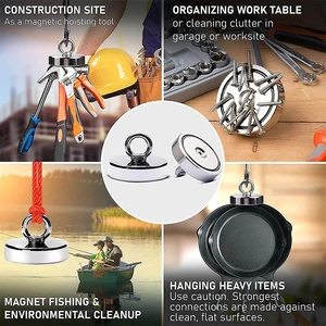 D16 ~ D42mm Ímã de pesca de neodímio super forte N52 Ímã de terras raras resistente com furo escareado Orebolt de salvamento magnético 12 principais vendas imãs de pesca - №4