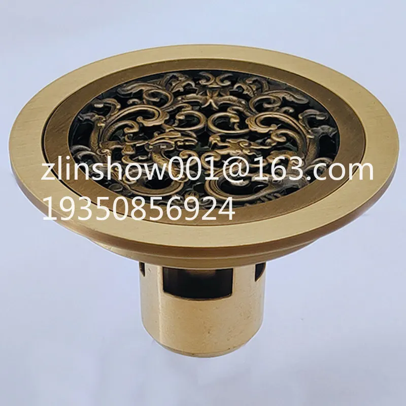 Brass copper deodorant toilet, floor drain shower room bathroom, sewer balcony floor drain cover, deodorant floor drain 10cm