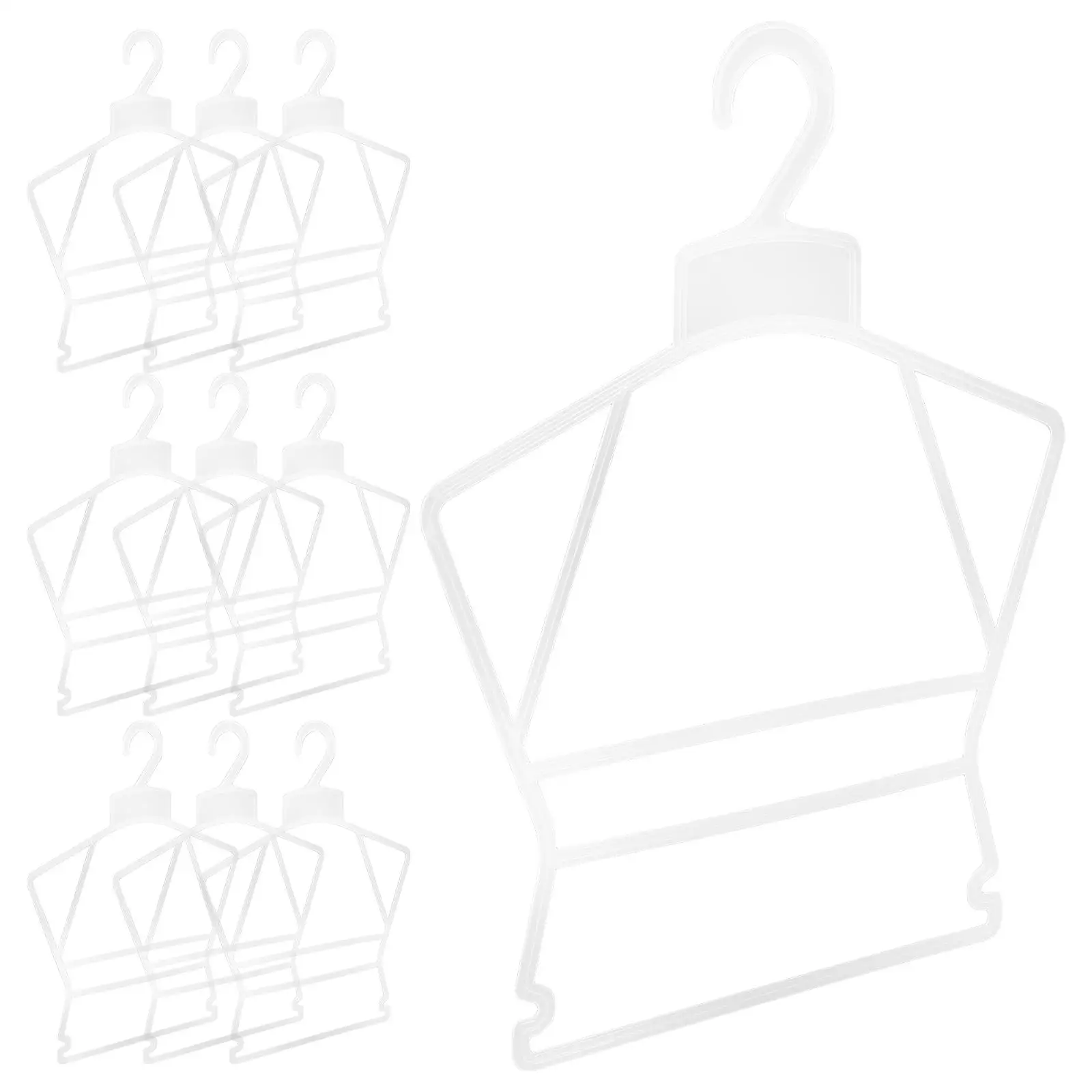 

10pcs Plastic Clothes Hangers for Kids Toddler Jumpsuit Swimwear Drying Rack Baby Hangers Firm Closet Storage White