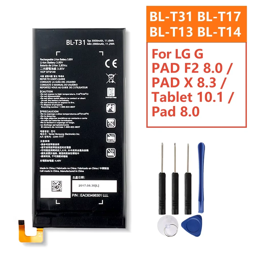 Replacement Battery For LG G PAD F2 8.0 LK460 Tablet 10.1 V700 Pad 8.0 V490 V480 V495 V496 PAD X 8.3 VK810 V520 V522 BL-T31