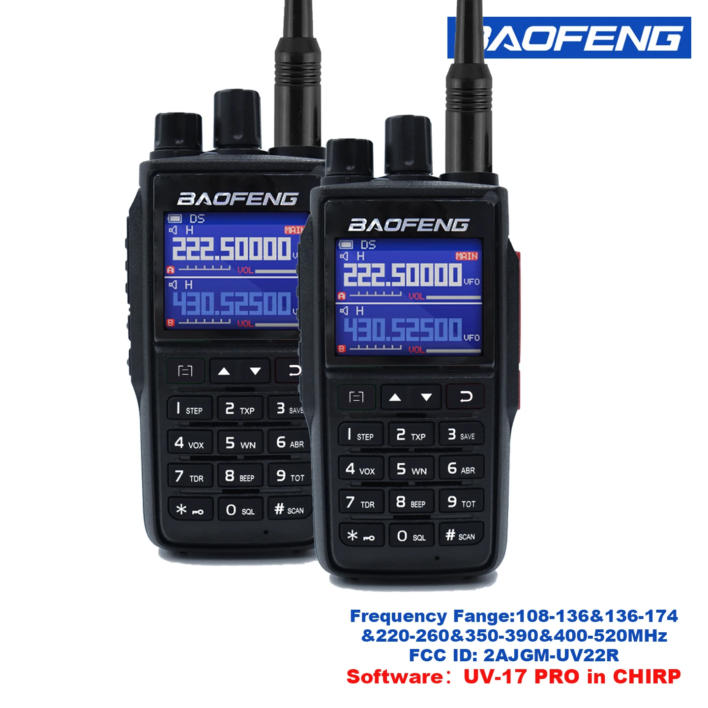

Baofeng 1/2 шт. UV-22 домофон на большие расстояния USB Type-C большой емкости NOAA 999CH FM двусторонняя радиосвязь