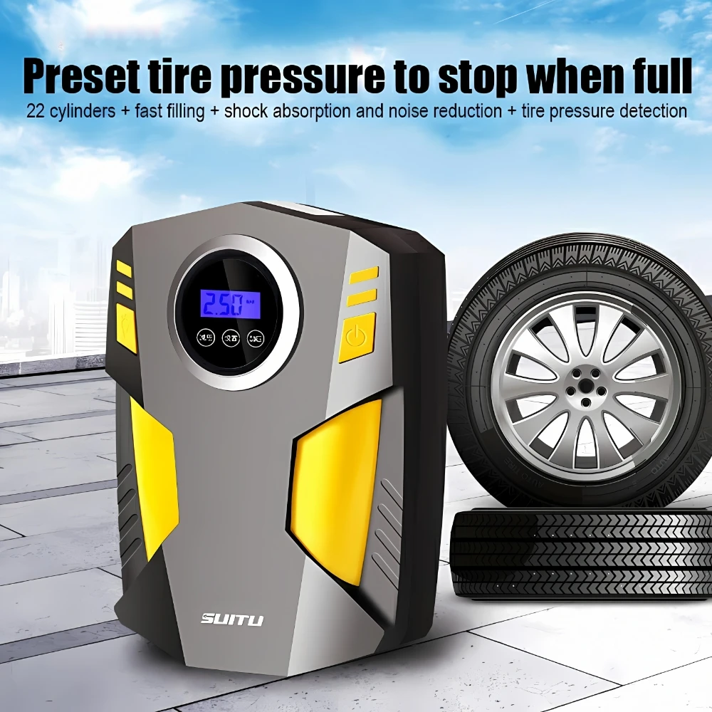 Tool Box Car Air Compressor Intelligent Tire Inflatable Pump 12V Portable Auto Tyre Inflator for Car Tire Tyre Inflator