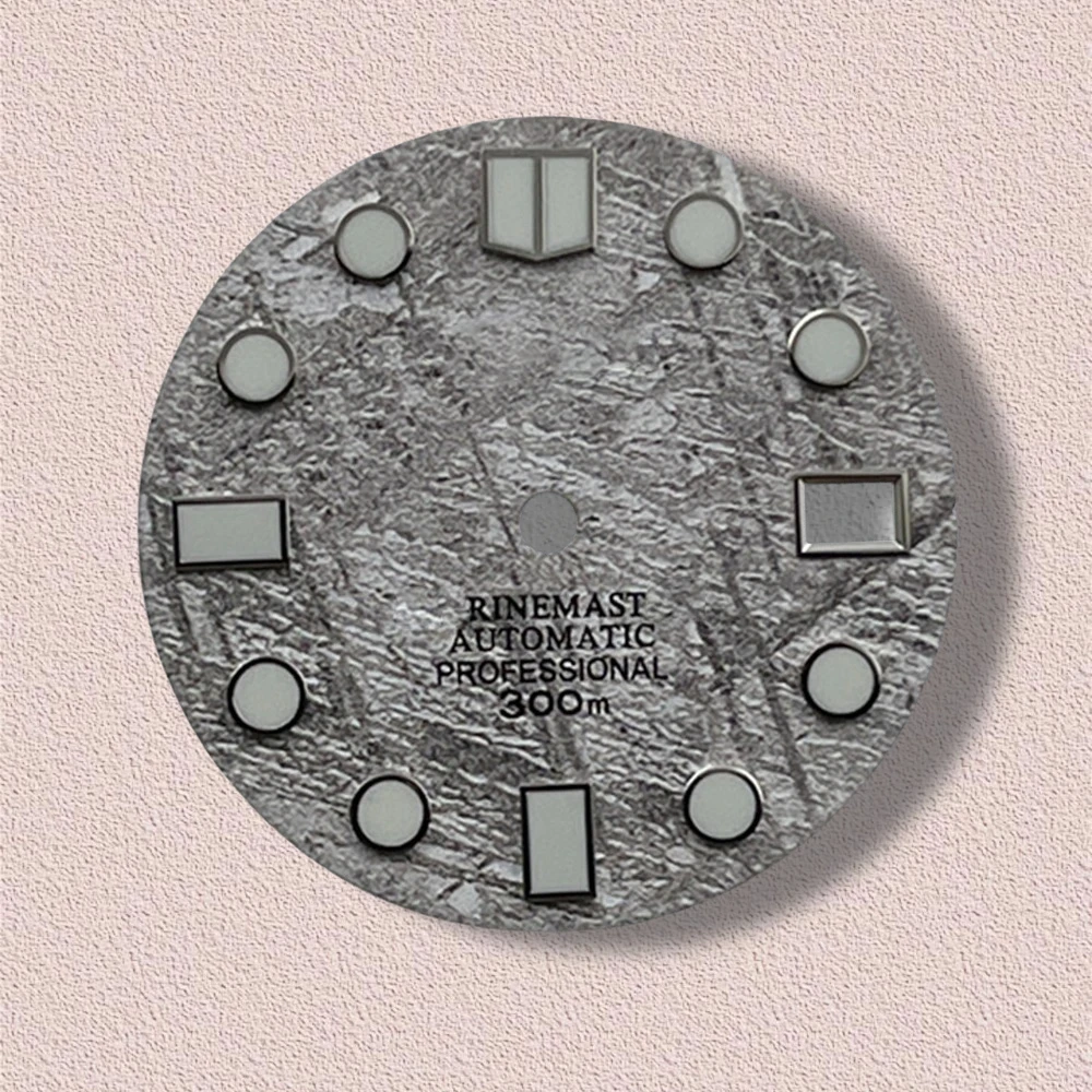 28.5Mm S Logo Meteorit Dial Cocok NH35/NH36 Gerakan Otomatis C3 Hijau Bercahaya Aksesori Modifikasi Jam Tangan Berkualitas Tinggi