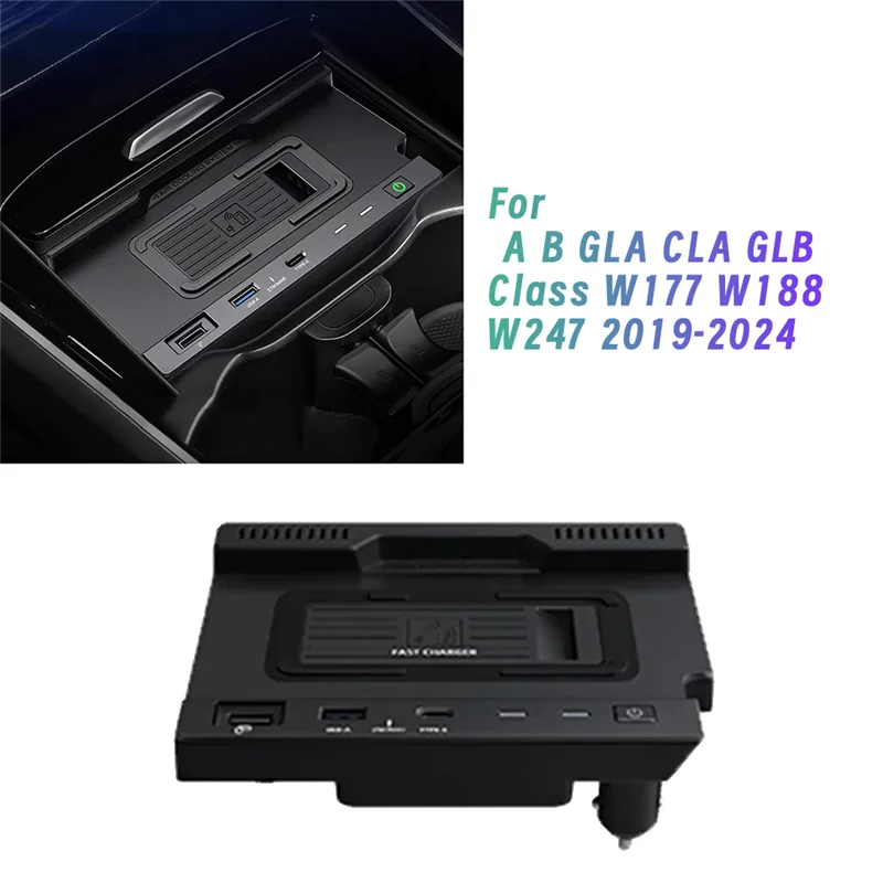 

Автомобильное беспроводное зарядное устройство QI 15 Вт, зарядное устройство для телефона Mercedes-Benz A B GLB AMG A35L W188 W177 W246 A180 A200 B200