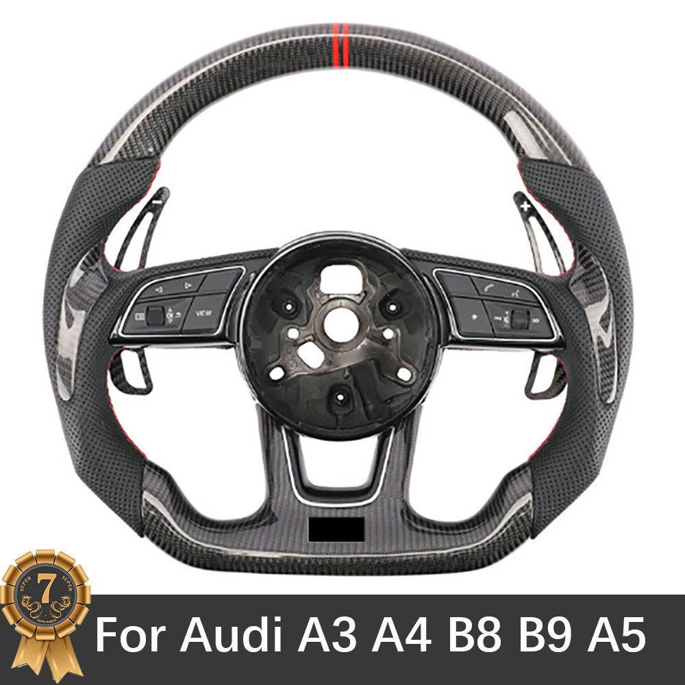 

For Audi A3 A4 B8 B9 A5 A6 A7 C8 A8 Customized Carbon Fiber Steering Wheel Assembly Accessories