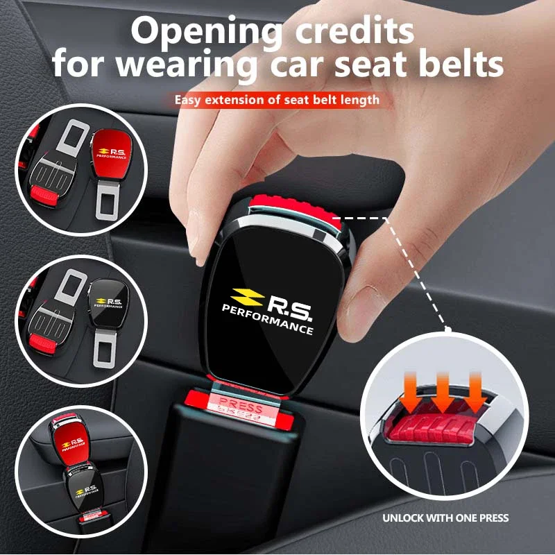 

Car Sticker Car Safety Seat Belt Extension Plug Universal Adjustable Buckle For Renault Clio Dacia RS Megan Scenic Logan Laguna