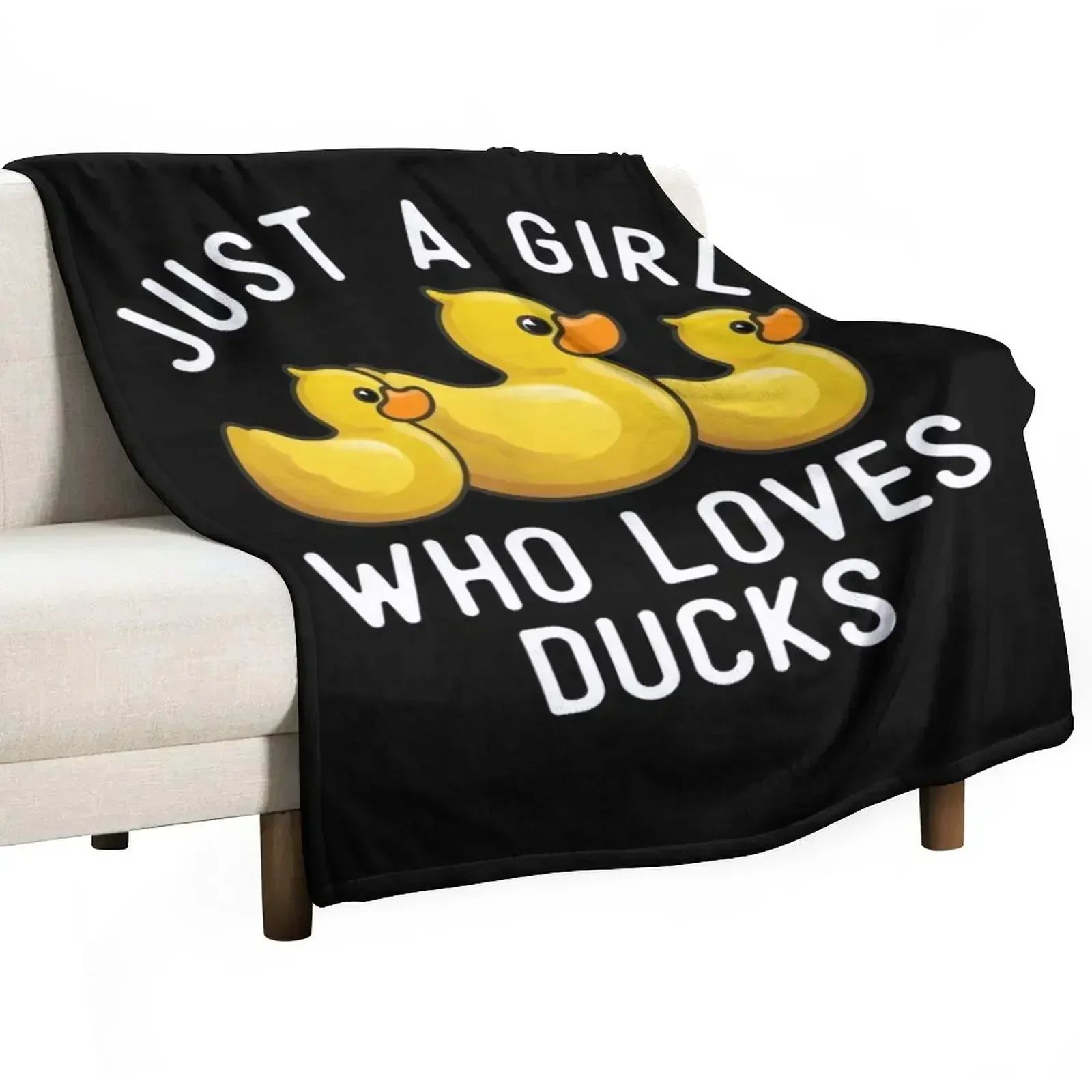 New Duck Lover Just A Girl Who Loves Ducks Cute Duck Gifts for Women Girls Throw Blanket