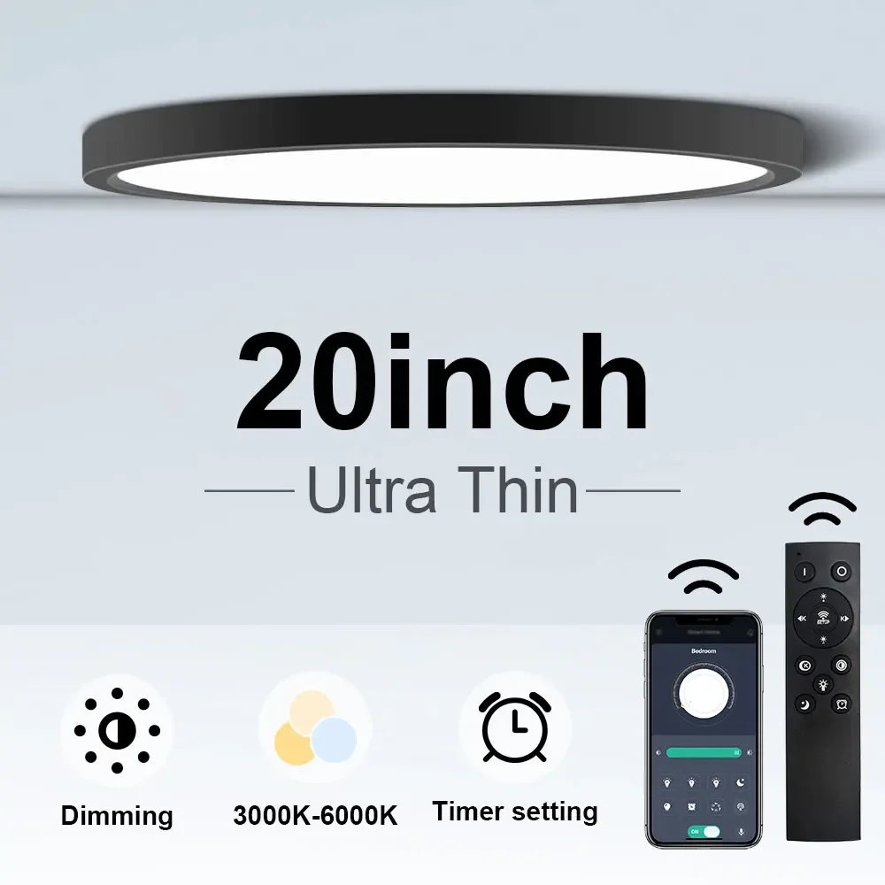 

New 20inch Large Ceiling Lamp Led Light For Room Bedroom Smart Lamp Lighting Fixture Ultrathin Led Ceiling Light For Living Room