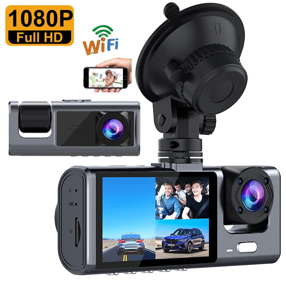 Car DVR WiFi Full HD 1080P Dash Cam Rear View Camera Video Recorder Parking Monitor Night Vision Black Box Dashcam Registrator