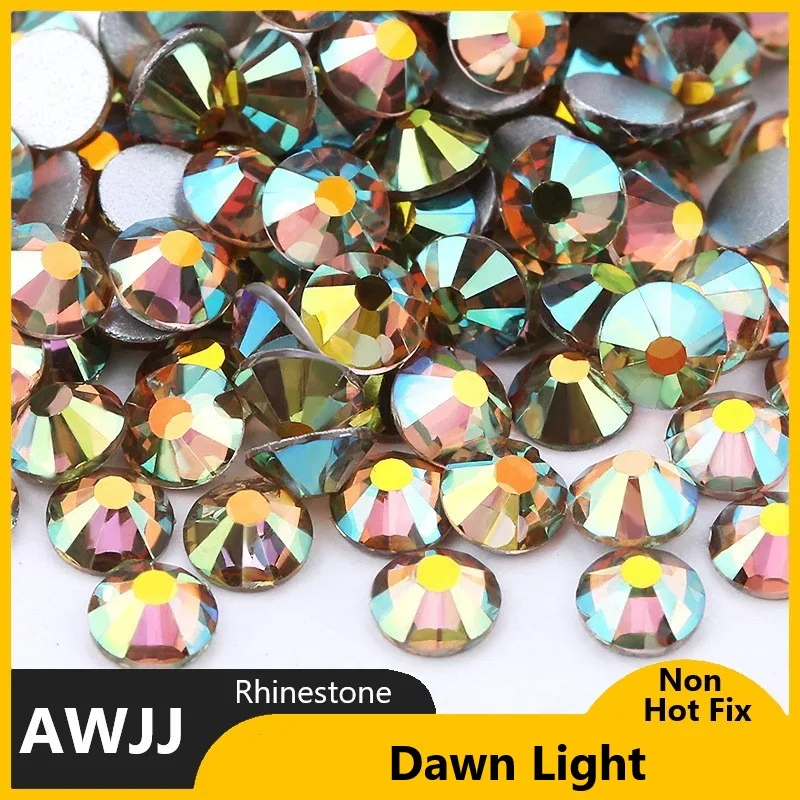 Yellow Series SS3-30 Non Hot Fix Rhinestones flat back crystal strass glitter stone for DIY manicure 3D nail art fabric garment