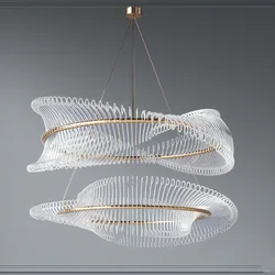 Modern Acrylic Led Chandelier Lighting Home Decor Living Dining Room Pendant Light Nordic Bedroom Lampara Hanging Lamp Luminaria