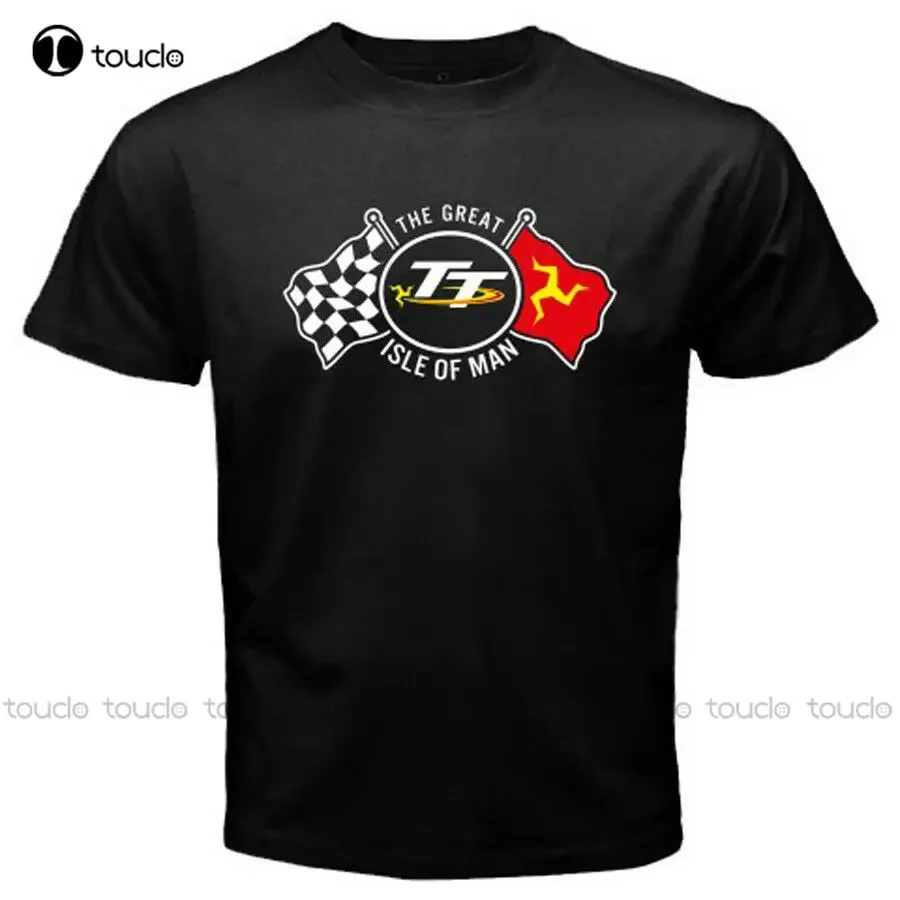 The Great Isle Of Man Flag Tt Racing Logo Men'S Black T-Shirt Size S To 3Xl Black T Shirts For Men Fashion Tshirt Summer Tshirt
