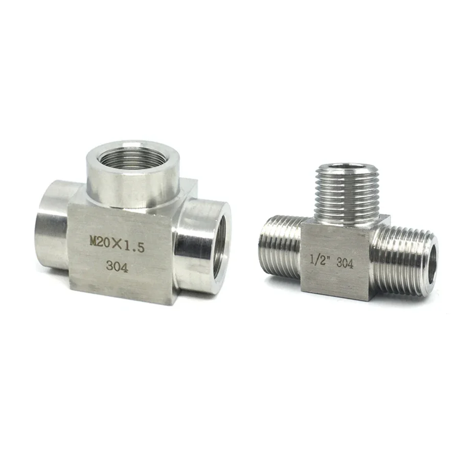 

1/8 дюйма 1/4 дюйма 3/8 дюйма 1/2 дюйма BSP 304 Тройник с резьбой из нержавеющей стали с наружной резьбой, 3-ходовой, устойчивый к высоким давлением, трубный фитинг