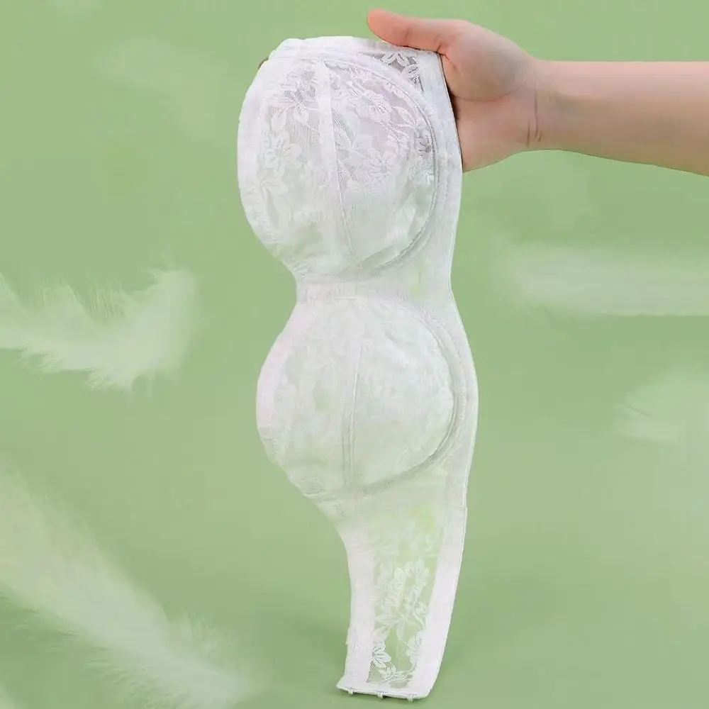 Mesh dunne kanten transparante bh schokbestendig nauwsluitende naadloze onzichtbare bh anti-verslapping lingerie push-up ondergoed bruiloft