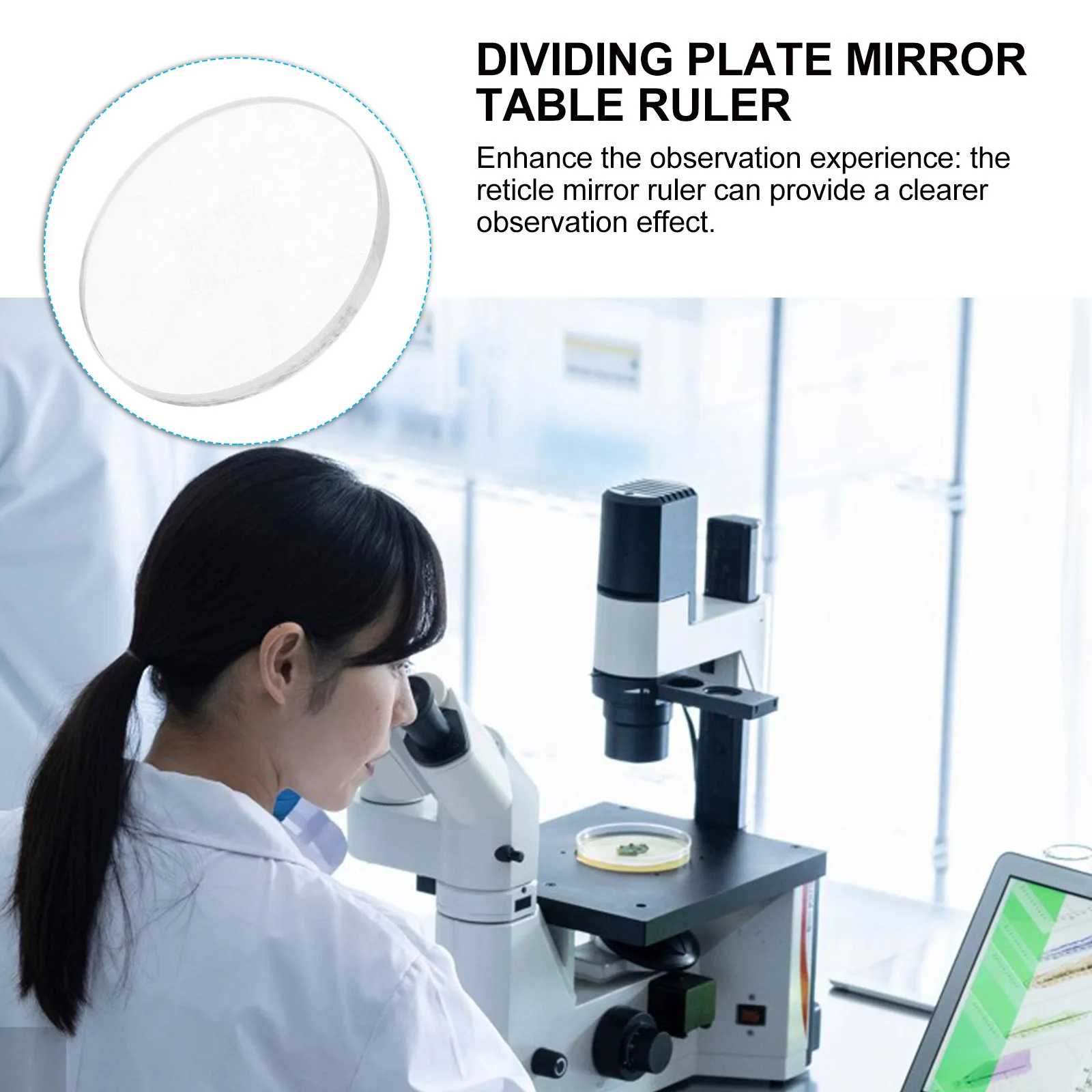 

Microscope Eyepiece Micrometer Calibration Slide Ruler Accurate Measurement Accessory Glass Stage Micrometer for Scientific