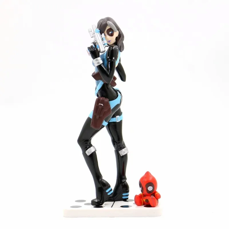 Hot toys Marvel X-MAN Anime Superheroes Domino Deadpool beautiful girl statue decoration Pendant Model Toy Figures gifts box