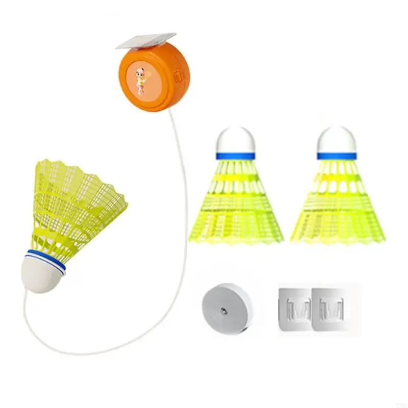 

77HC Practicing Badminton Learners Improve Skill Telescopic Elastic Badminton Trainer