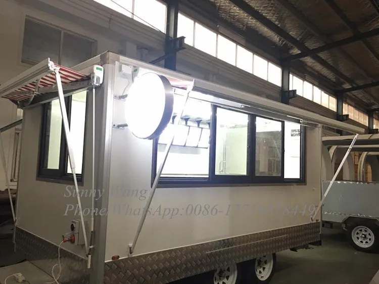 3/4/5M American Best Sell Enclosed Food Trailer Mobile Truck Kitchen Snack Coffee Hot Dog Ice Cream Vending Cart With Windows