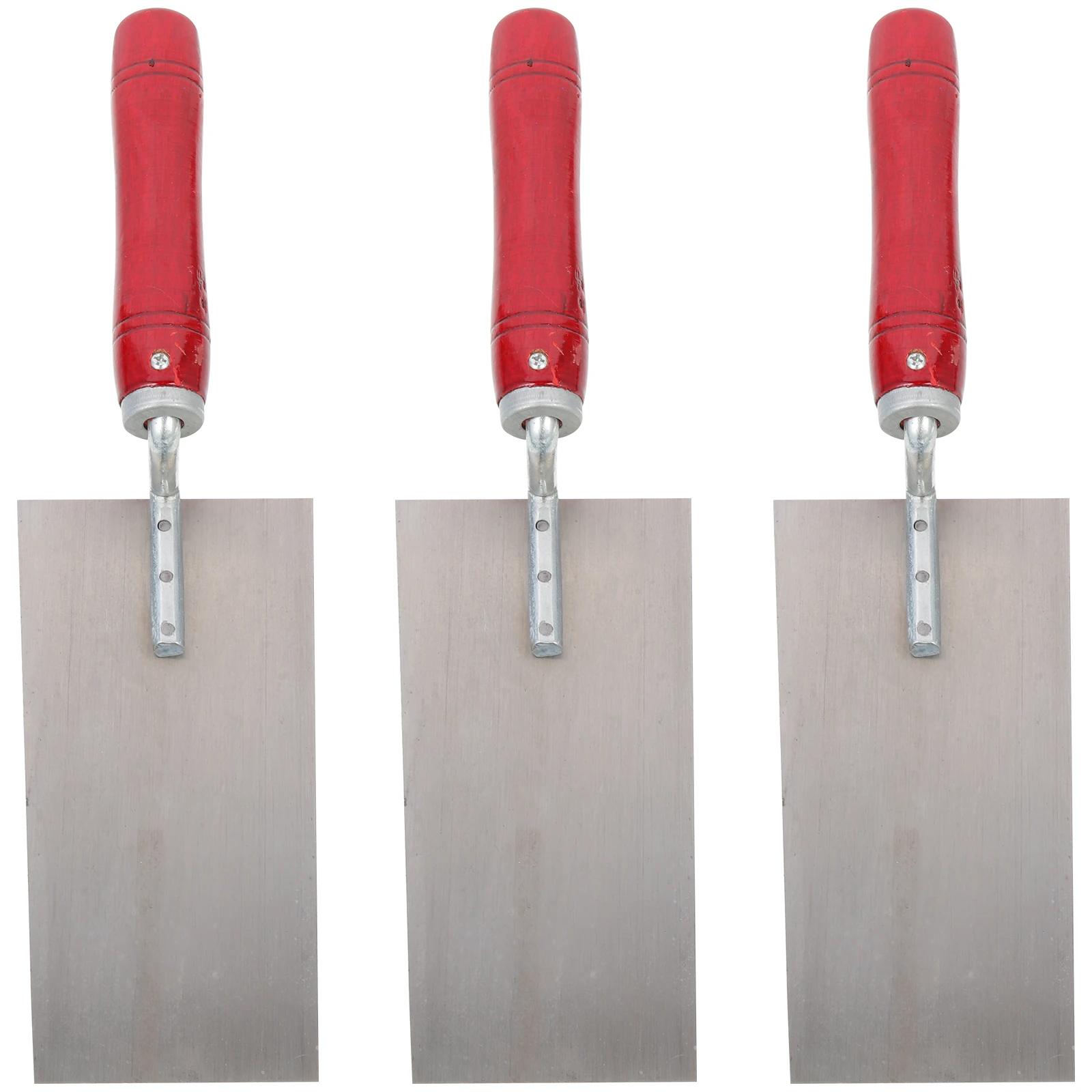 

3pcs Plastering Cement With Handle Concrete Finishing Tool Stainless Steel Blades Wooden Handle Shaping Spatula For Cement