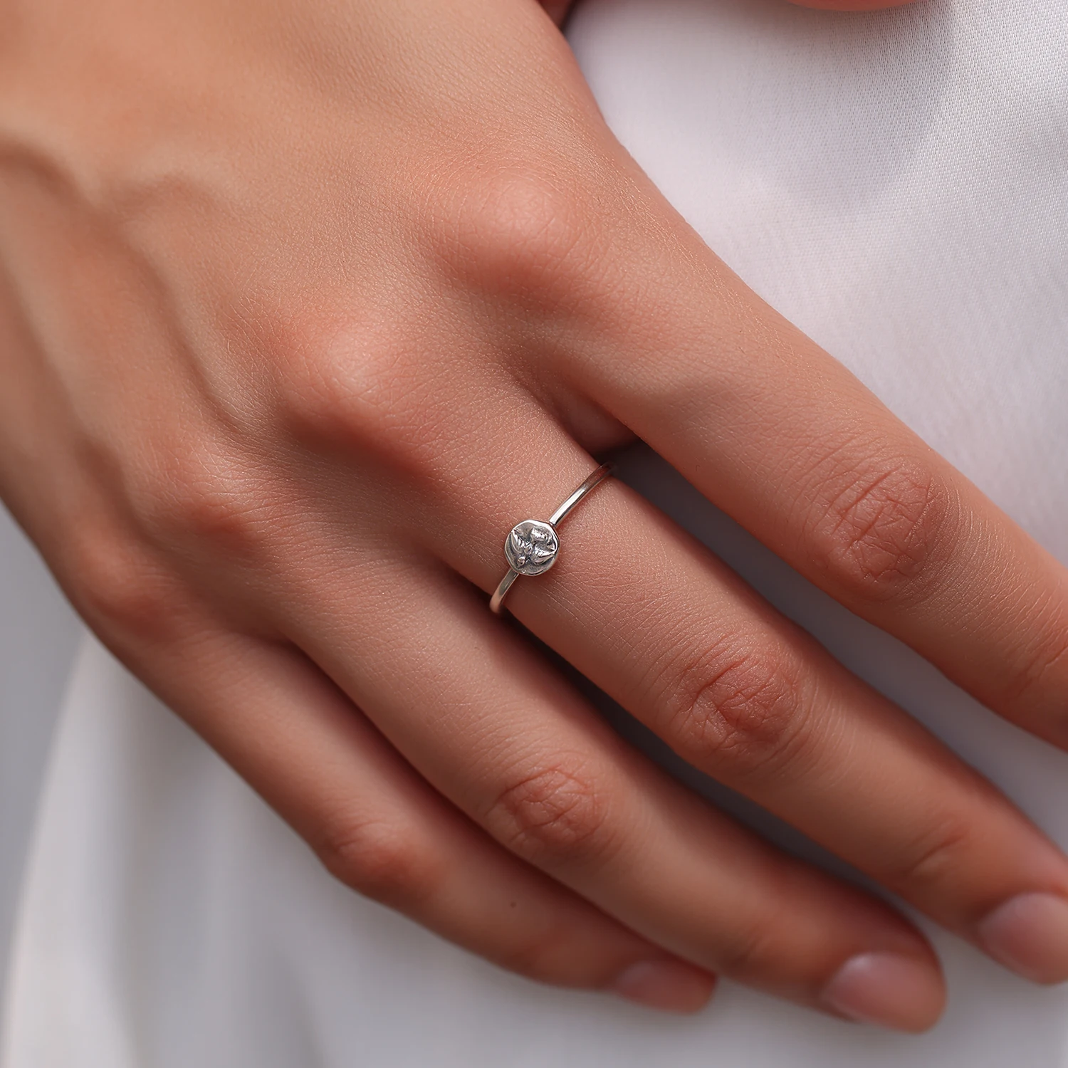 MODIAN 925 Sterling Silver Peace Dove Signet Finger Ring Octagon Coin Bird Stackable Band Rings For Women Minimalist Fine