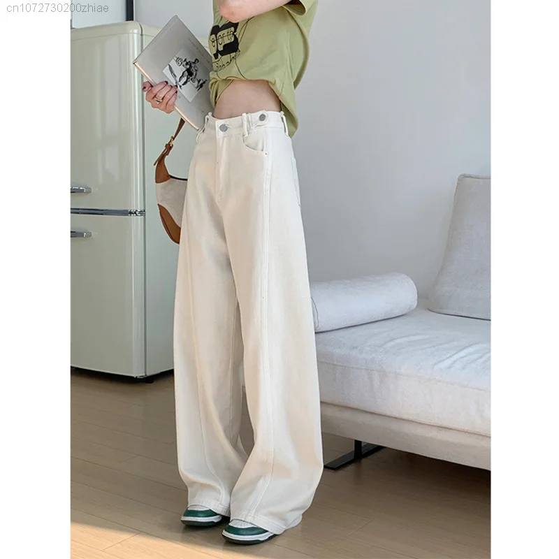 Vintage High Waist Straight Pants Loose Wide Leg Jeans Women\'s Spring Casual Denim Long Trousers Slim Pants Harajuku Streetwear