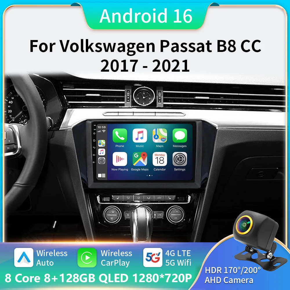 

Android 16 Carplay For Volkswagen VW Magotan Passat B8 2015 2016 2017 2018 2019 2020 2021 Car Radio GPS Player Multimedia Stereo