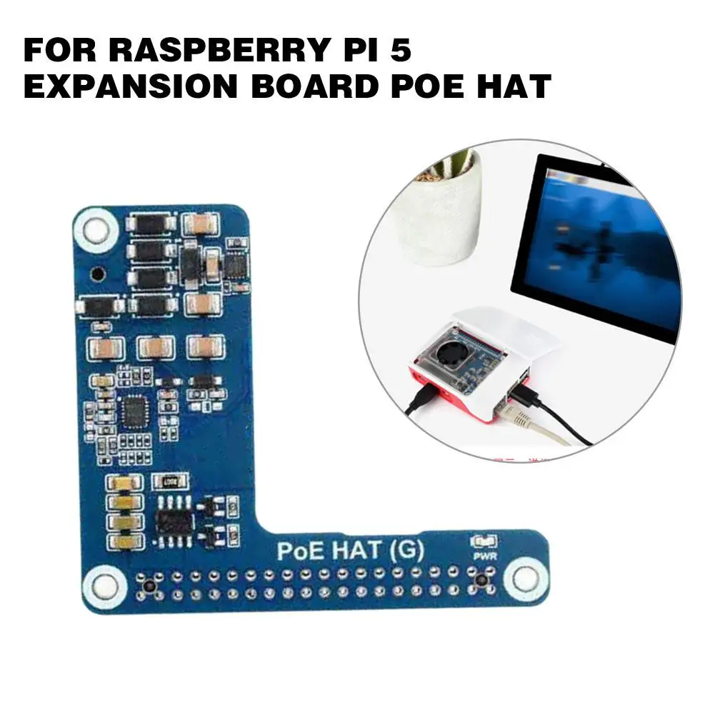 For Raspberry PI 5 Expansion PoE HAT (G) Mini Ethernet RJ45 Power Module 5V 5A For Raspberry Pi 5 Development Board Accessories