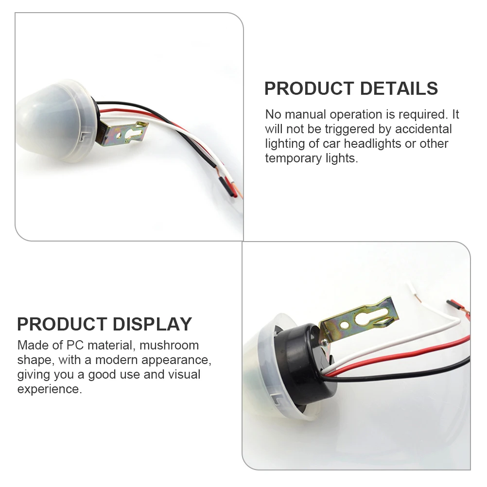 

Photocell Sensor Waterproof PC Plastic Mushroom Auto Lighting Control Outdoor Light Wall Mount Electrical
