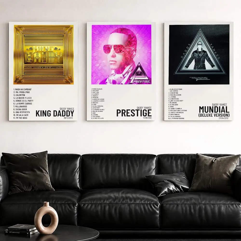 Rapper D-Daddy Yankee Framed Wall Painting Framed Canvas Wall Art Poster Solid Wood Frame Home Decor