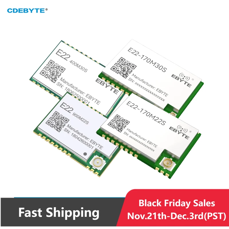 

Модуль радиочастотного приемопередатчика SX1268 32 м, высокоточный TCXO LoRa, расширенный спектр 433/470 МГц CDEBYTE E22-400M33S 2 Вт SPI SMD 16 км