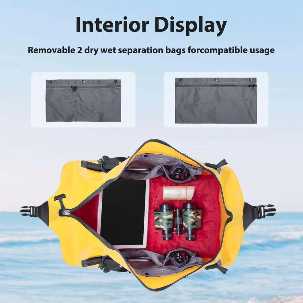 Esone Waterproof Backpack for Women Men 50L Waterproof travel Bag Motorcycle Tail Dry Bags for Camping Boating Kayaking Fishing image 5