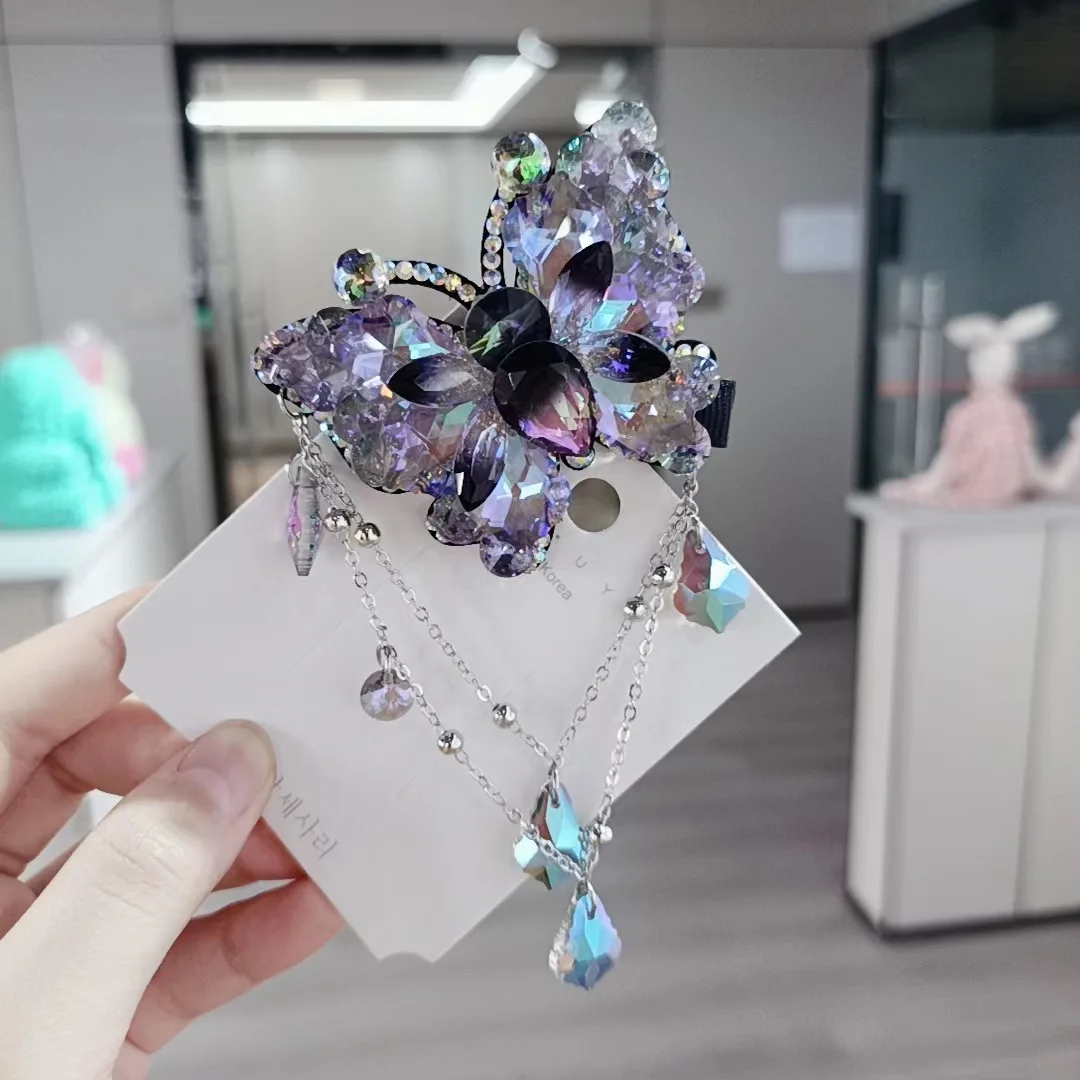 Butterfly tassel with duckbill clips go duck clamp head tire senior sweet feeling female butterfly hairpin hair accessories