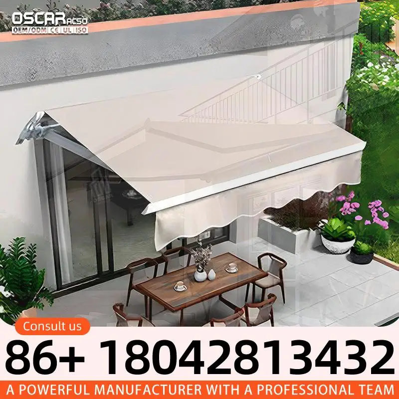 180 Degree  Mechanism Expandable Structure for Terrace Spain Balcony Shower Outdoor Spaces Garden Terraces Retractable Awning