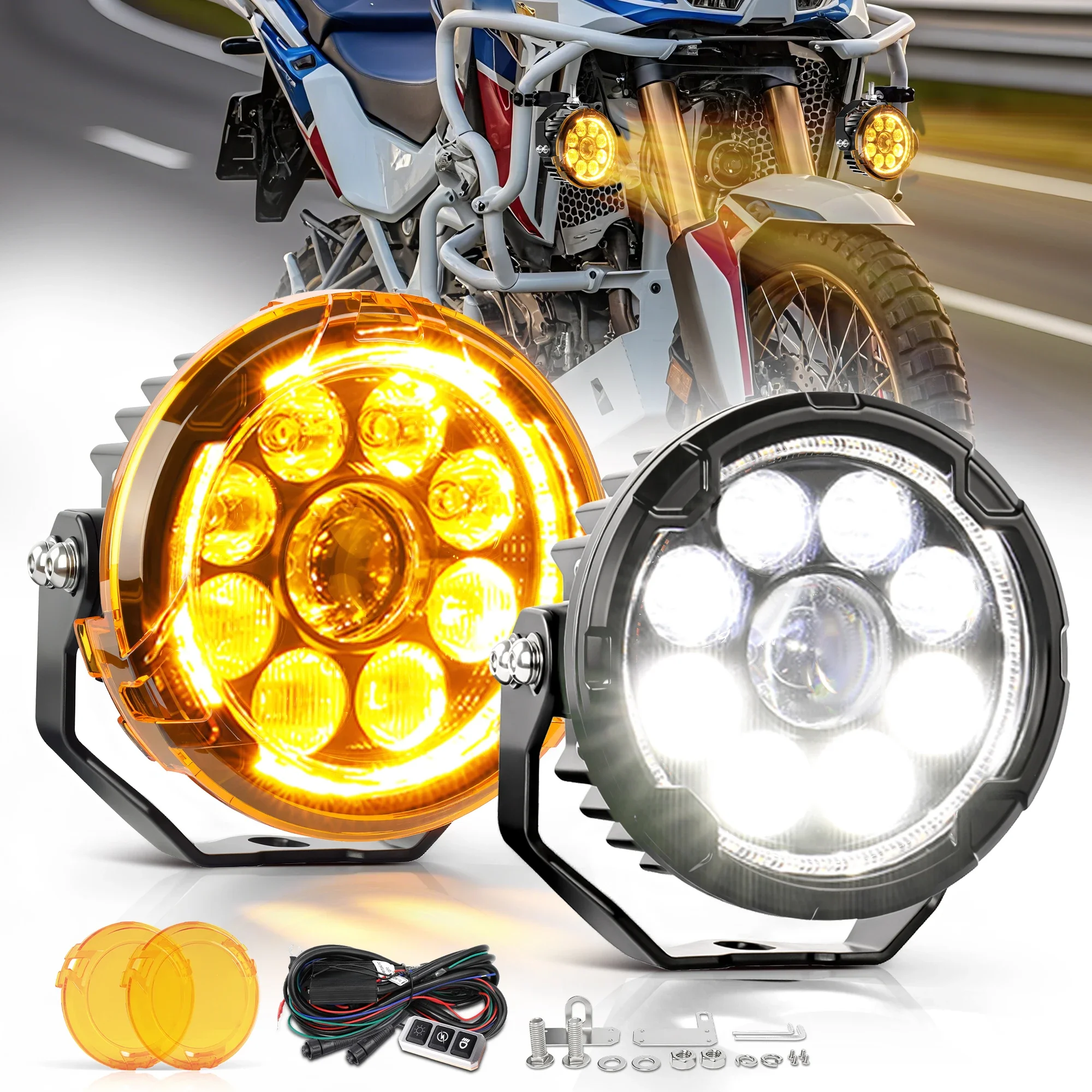 

HAOLIDE LED Motorcycle Work Light Fog Light 4.5 Inch Driving Light OffRoad Truck Tractor 4x4 Work Light UTV Auxiliary Spotlight