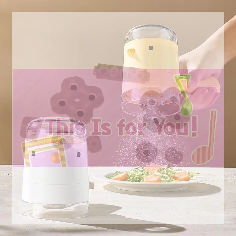 【MA】Bird-shaped Salt Bottle Cartoon Press-Type Salt Dispenser Quantitative Seasoning Bottle Dustproof Control Quantity Spice Jar