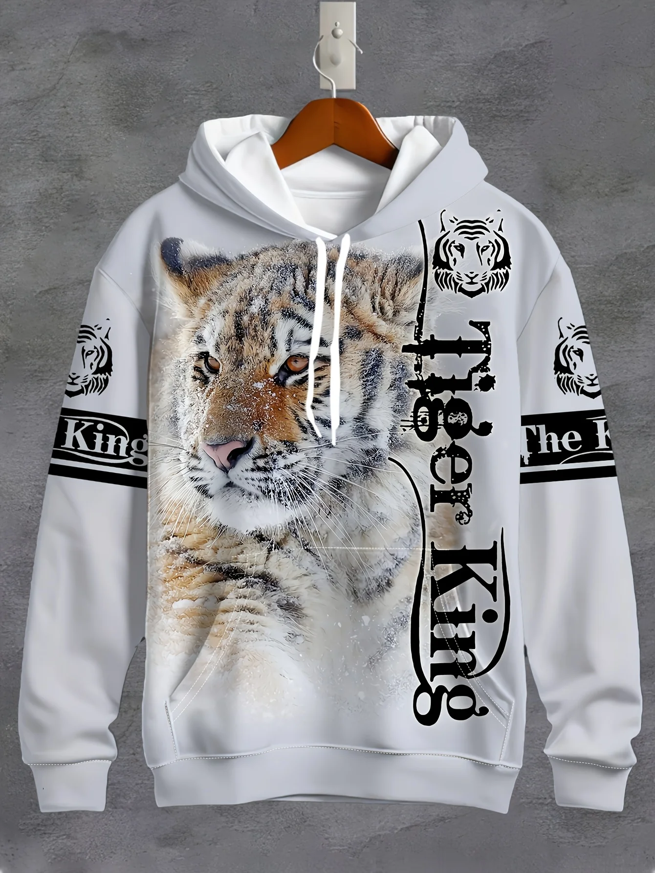 New model: men’s hooded long-sleeve loose-fitting casual printed basic sweatshirt. Perfect for young people in spring, summer, a